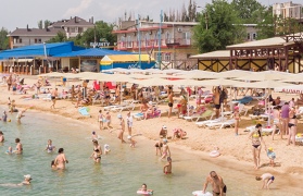 Собственный пляж отеля в Крыму